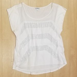EXPRESS white sparkly tee